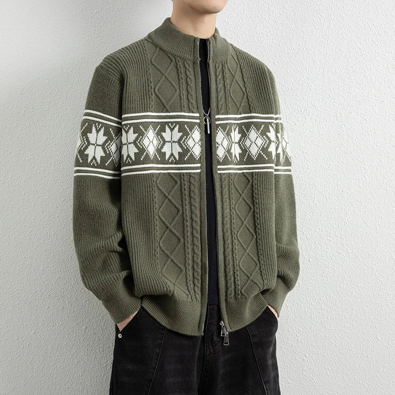 Nordic Knit Zip Cardigan