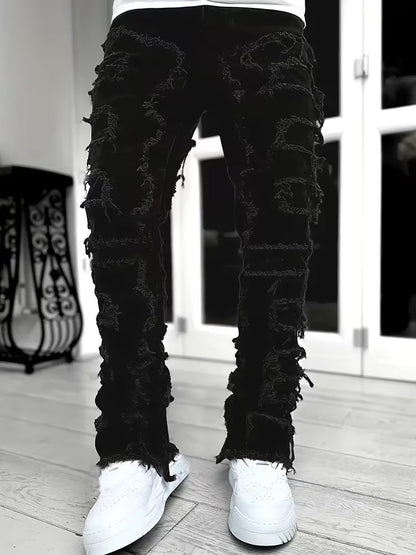 Distress Layered Denim Pant