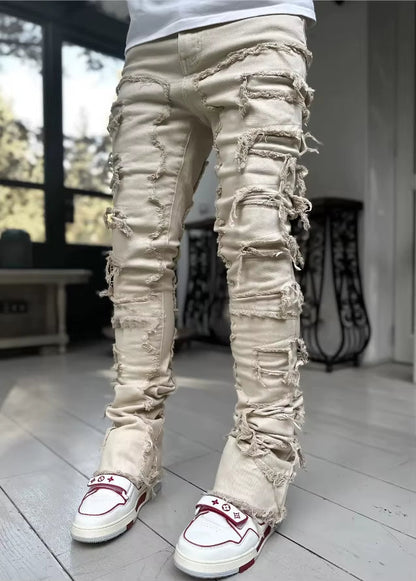 Distress Layered Denim Pant