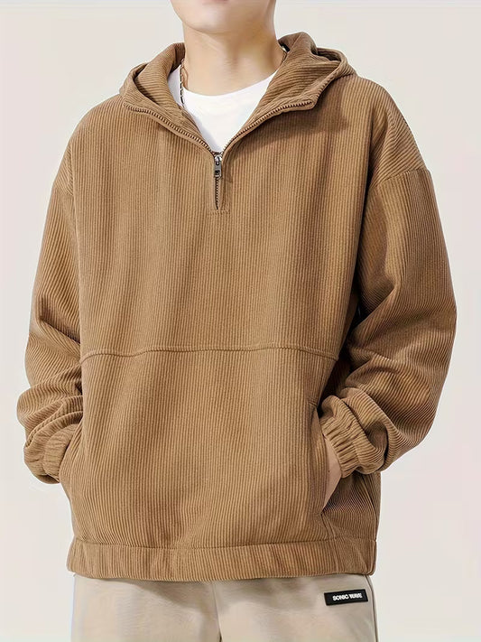 Corduroy Quarter-Zip Hoodie