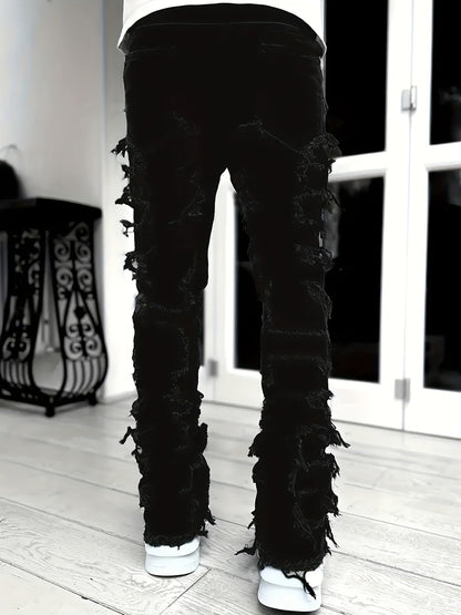 Distress Layered Denim Pant