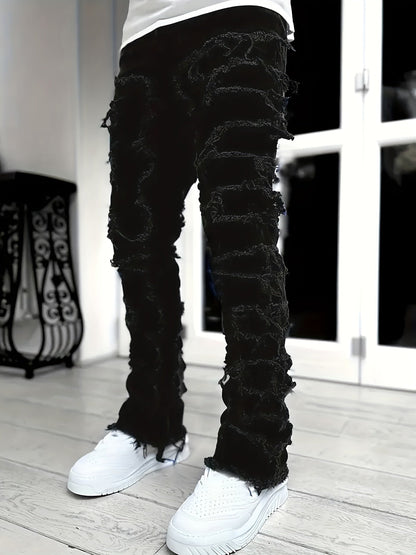 Distress Layered Denim Pant