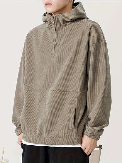 Corduroy Quarter-Zip Hoodie