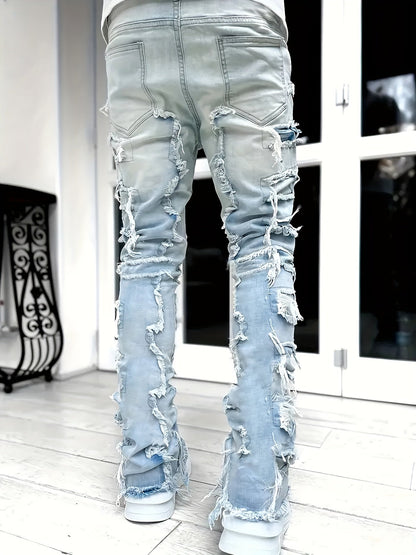 Distress Layered Denim Pant